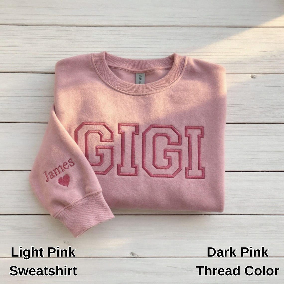 Custom Gigi Mimi Mama Grandma Embroidered Sweatshirt & Hoodie Mothers Day Gifts for Her Personalized Embroidery Grandma Crewneck