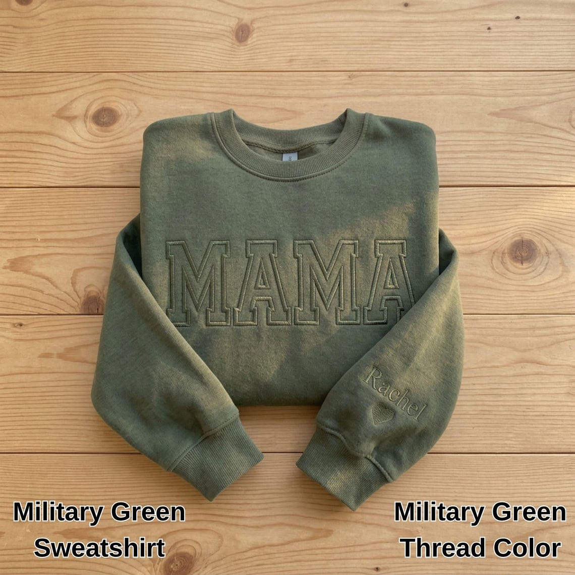 Custom Gigi Mimi Mama Grandma Embroidered Sweatshirt & Hoodie Mothers Day Gifts for Her Personalized Embroidery Grandma Crewneck