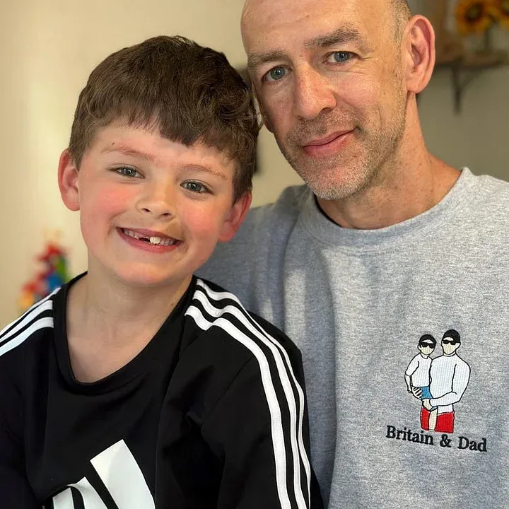 Embroidered Father's Day Sweatshirt - Custom Dad Portrait Family Portrait Sweatshirt