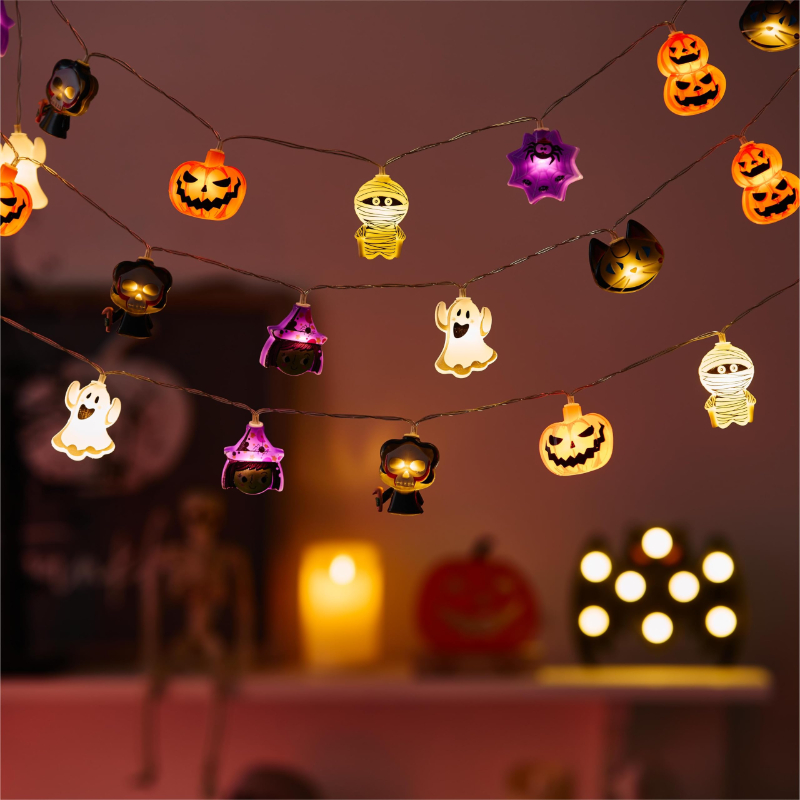 🔥Bestseller Set | Pre-Halloween Discount🎃 | 👻1 Set 10FT Halloween LED String Lights | Timer & 8 Modes