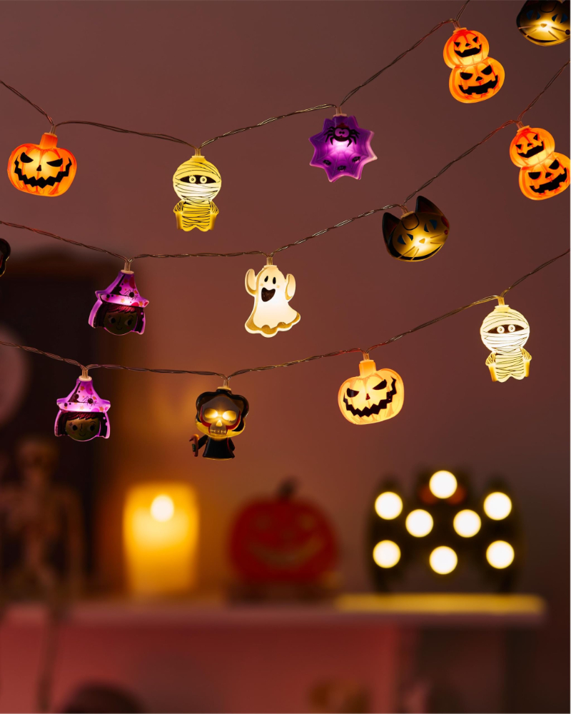 🔥Bestseller Set | Pre-Halloween Discount🎃 | 👻1 Set 10FT Halloween LED String Lights | Timer & 8 Modes