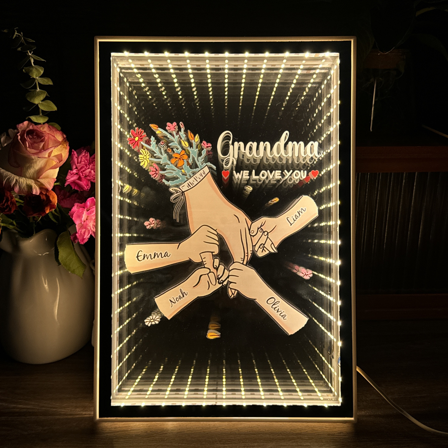 Personalized Mom We Love You Starry Mirror Light Box Mother's Day Gift