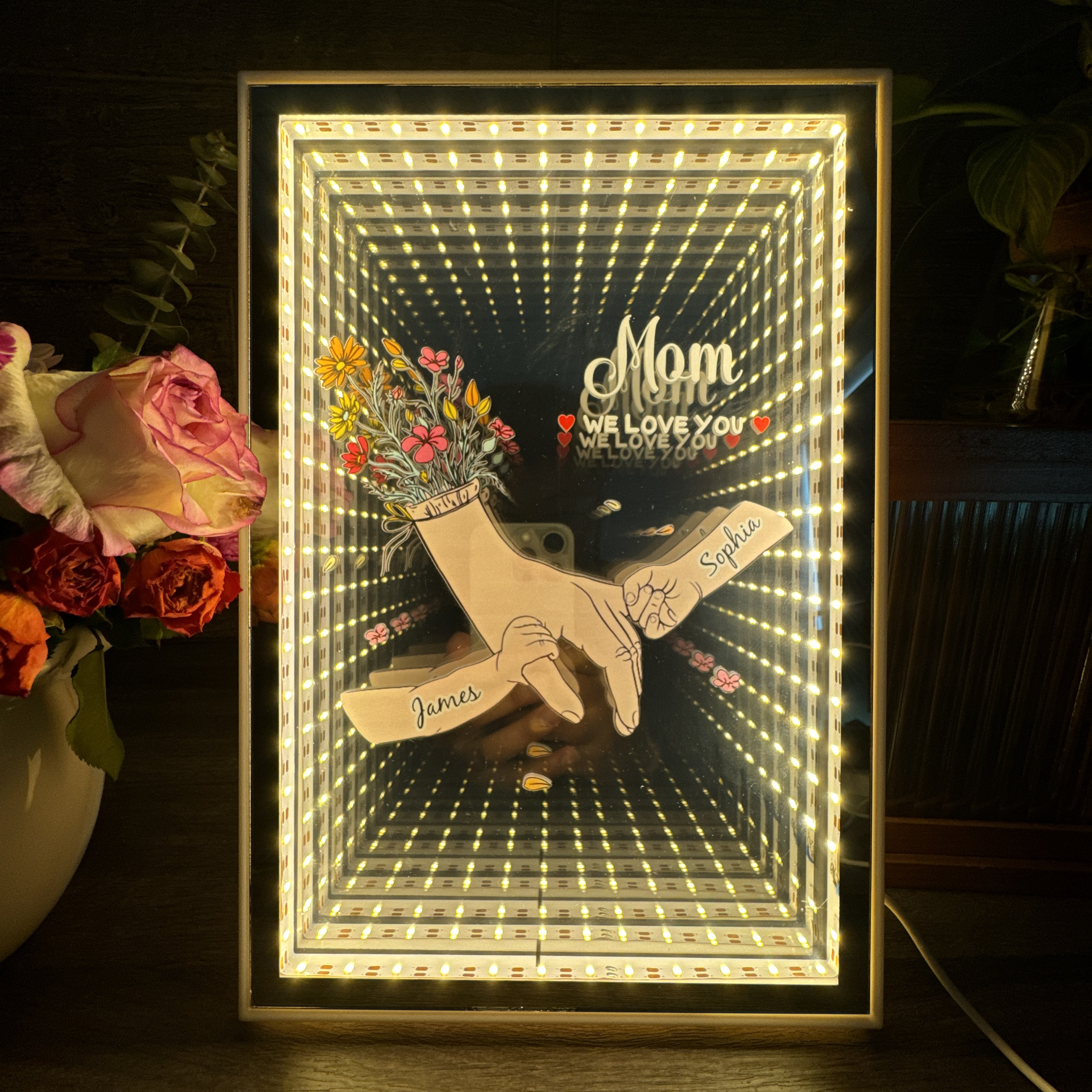 Personalized Mom We Love You Starry Mirror Light Box Mother's Day Gift