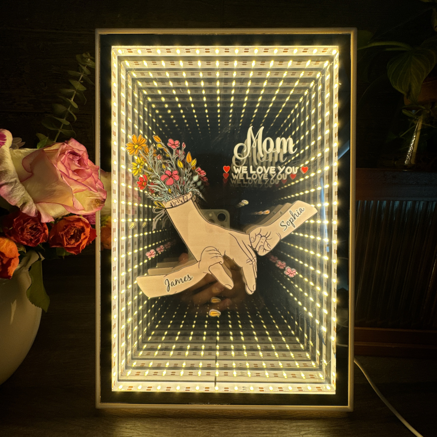 Personalized Mom We Love You Starry Mirror Light Box Mother's Day Gift