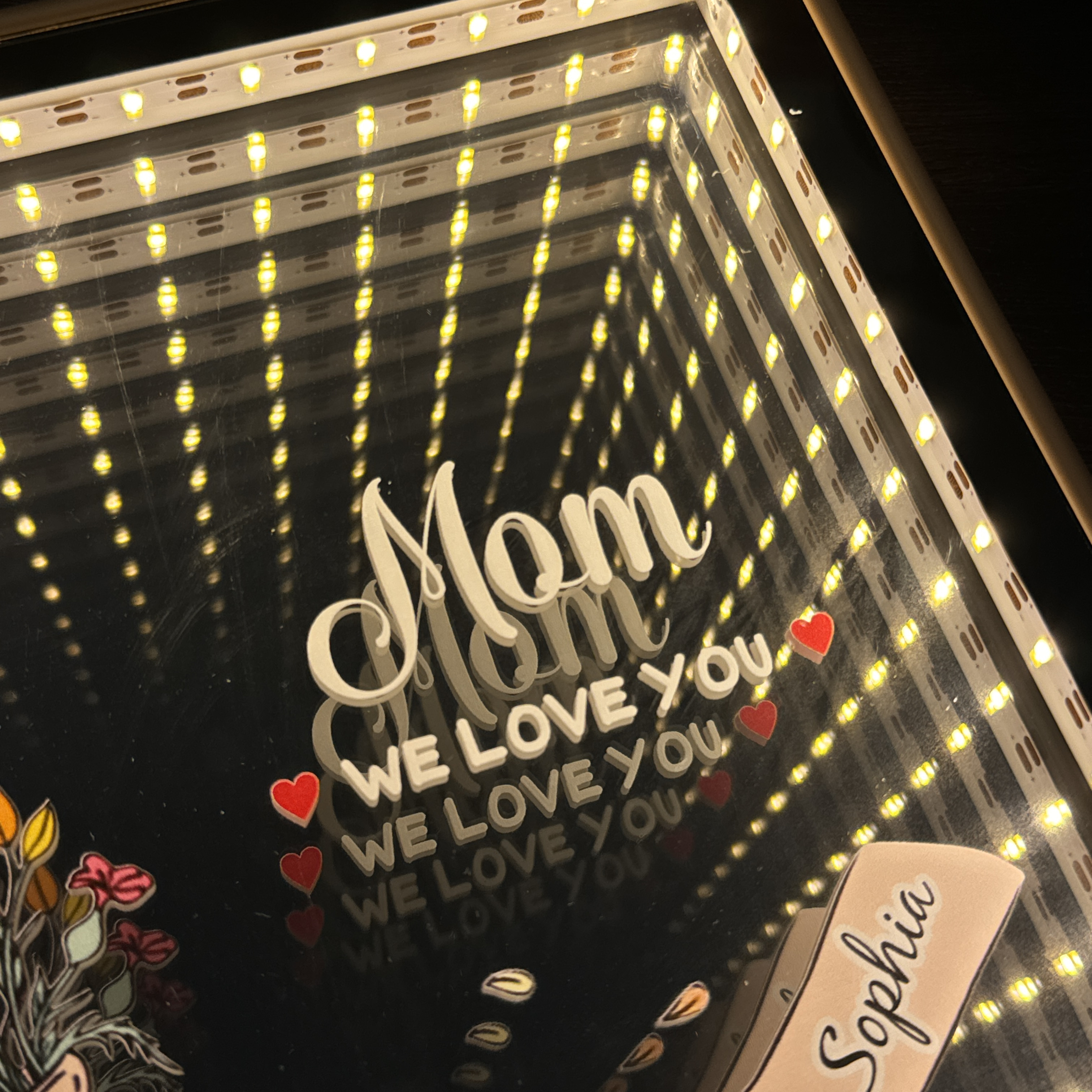 Personalized Mom We Love You Starry Mirror Light Box Mother's Day Gift