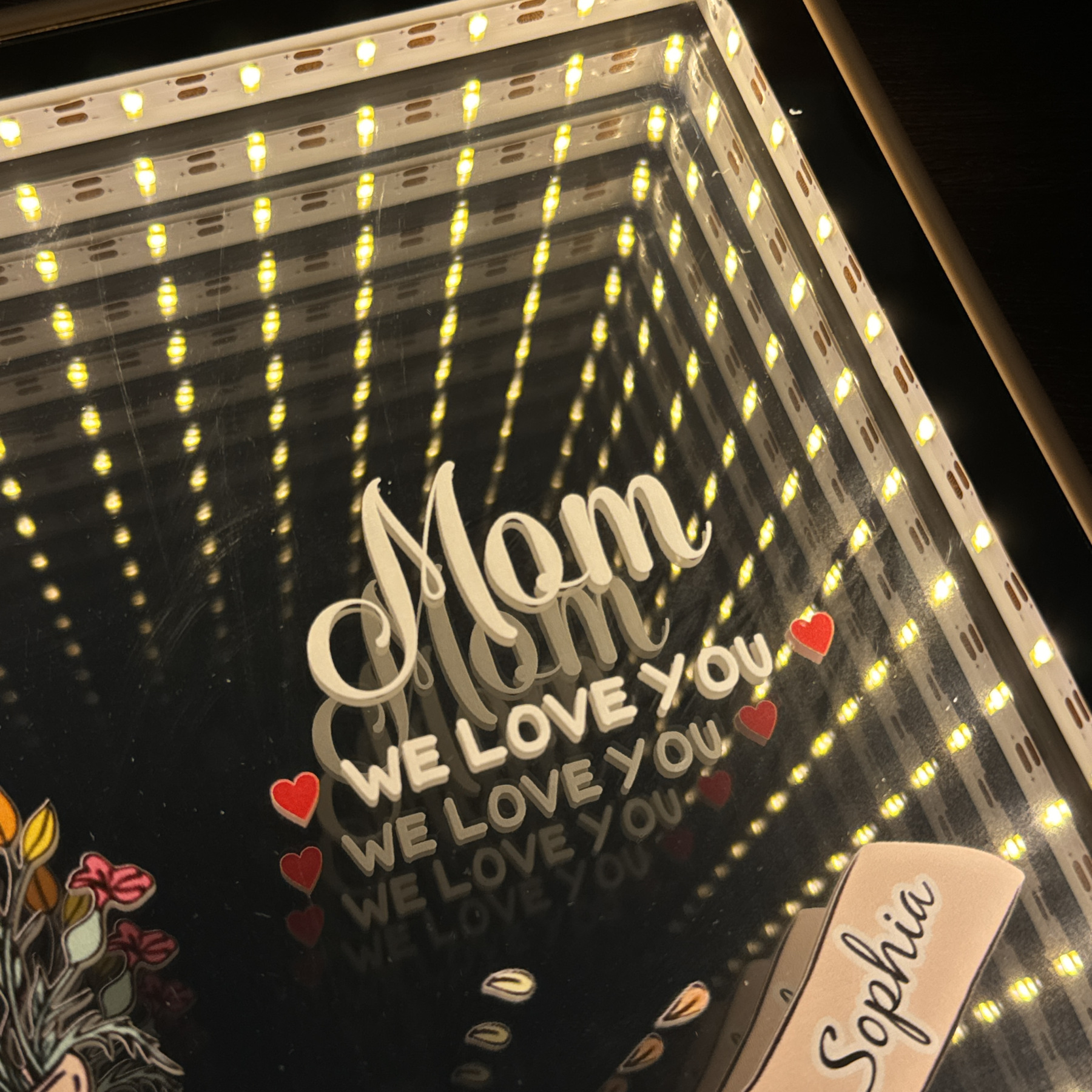 Personalized Mom We Love You Starry Mirror Light Box Mother's Day Gift