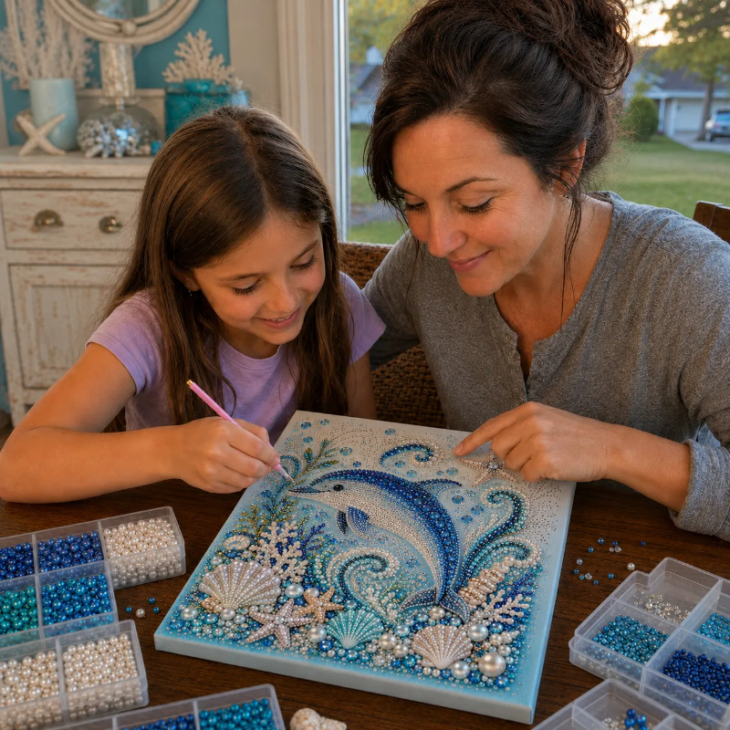 🔥 Last Day 50% OFF - 🌊✨ Ocean Theme Pearl Art DIY Kit – Relaxing DIY Craft to Create Stunning Coastal Artwork