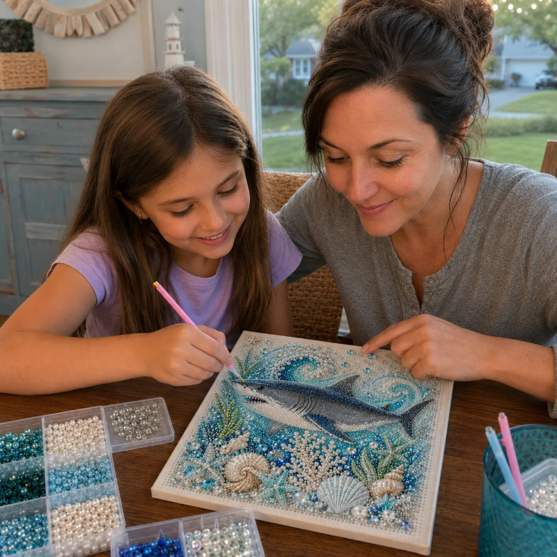 🔥 Last Day 50% OFF - 🌊✨ Ocean Theme Pearl Art DIY Kit – Relaxing DIY Craft to Create Stunning Coastal Artwork