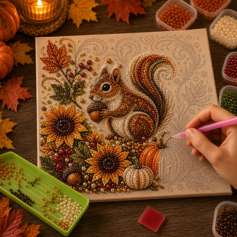 🔥 Last Day 49% OFF - 🍂💎 Autumn Pearl Painting Kit – Relaxing DIY Craft to Create Sparkling Fall Artwork 🖌️
