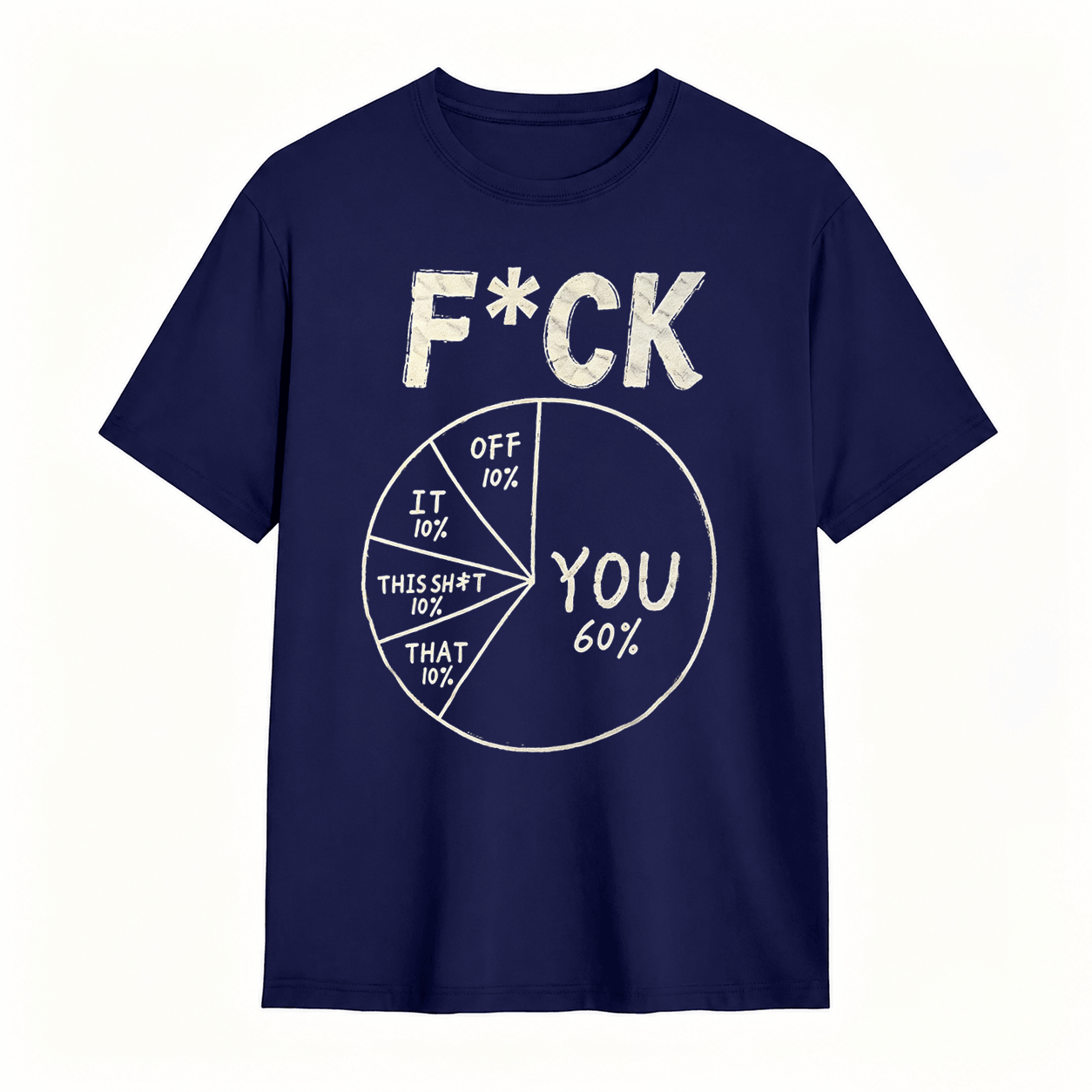Funny Pie Chart 60% You Sarcastic Offensive Humor Vintage Distressed T-Shirt	