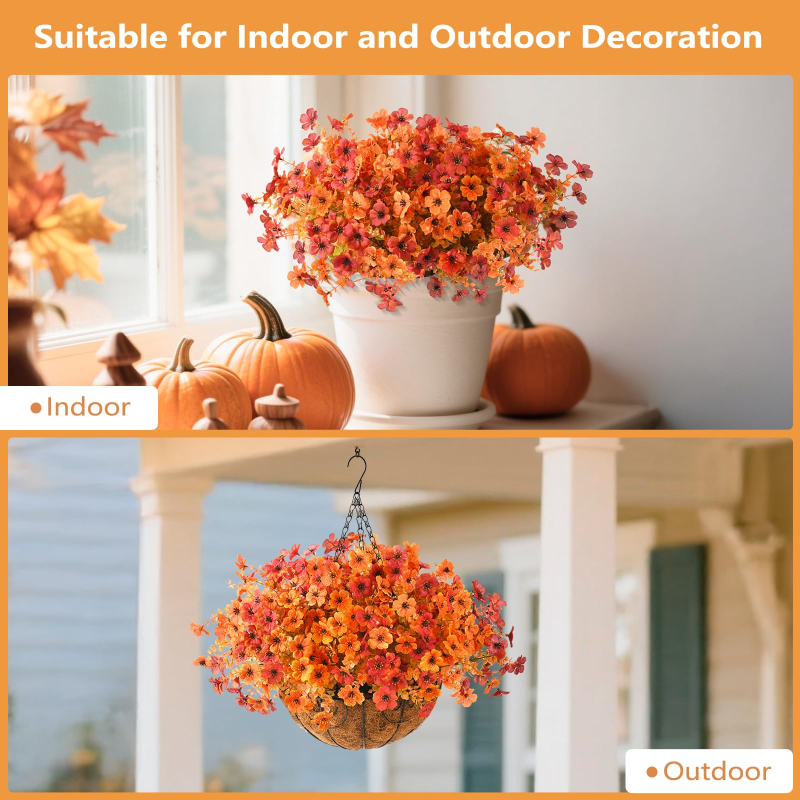Artificial Silk Fake Flowers 🌺 | Outdoor & Spring Home Decor | Perfect for Halloween Season to Build Spooky Holiday Vibe🎃👻  