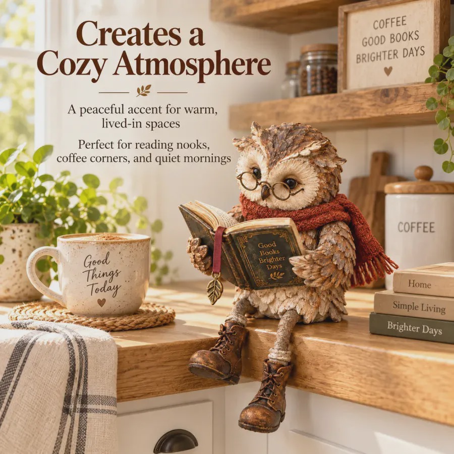 🦉📚 Reading Owl Figurine