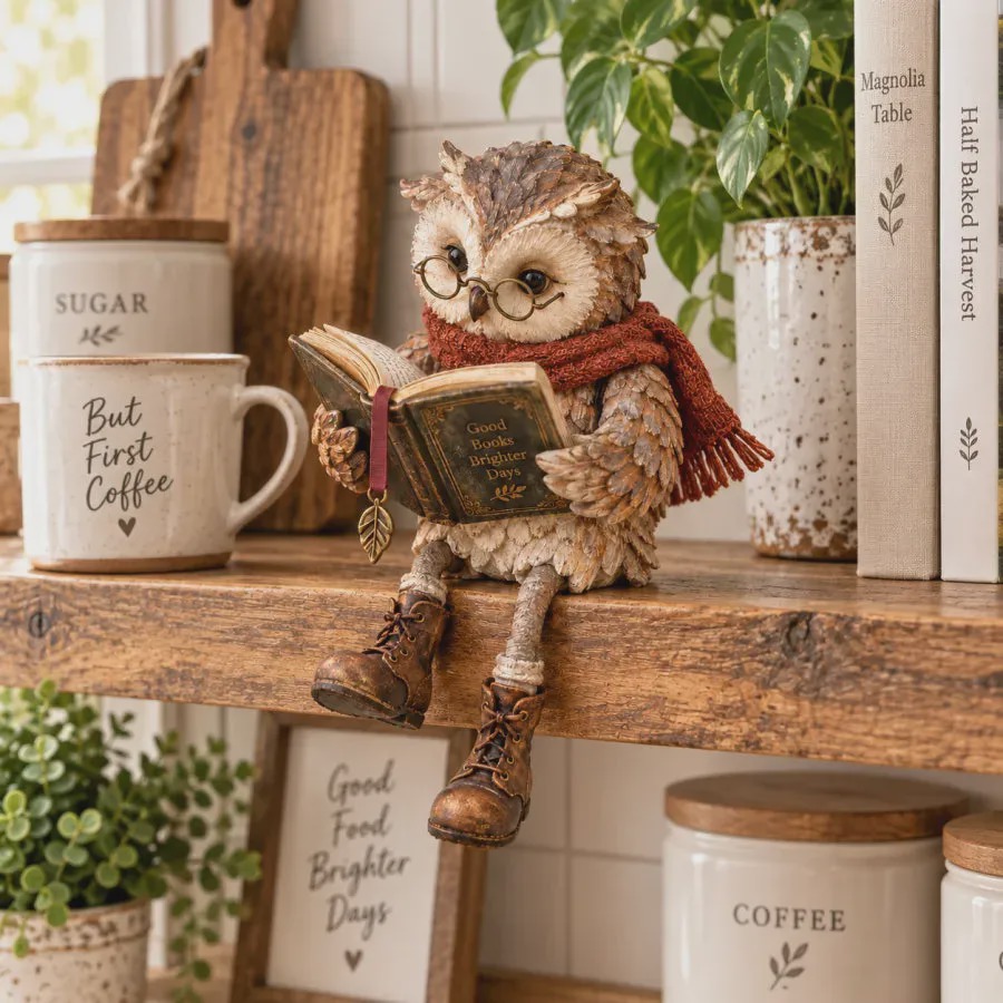 🦉📚 Reading Owl Figurine