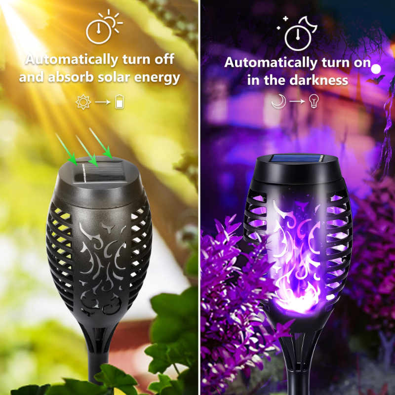Halloween Outdoor Solar Flickering Flame Torch Lights Waterproof Garden Yard Pathway Decor	SKAZ018