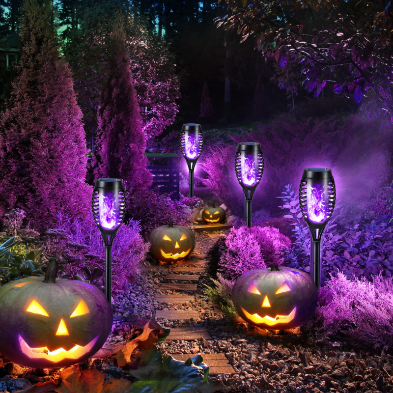 Halloween Outdoor Solar Flickering Flame Torch Lights Waterproof Garden Yard Pathway Decor	SKAZ018
