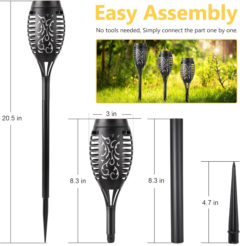 Halloween Outdoor Solar Flickering Flame Torch Lights Waterproof Garden Yard Pathway Decor	SKAZ018