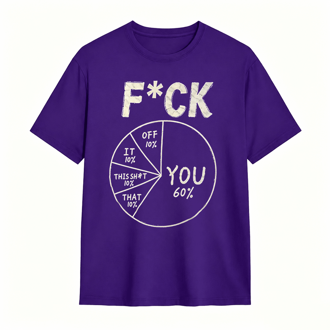 Funny Pie Chart 60% You Sarcastic Offensive Humor Vintage Distressed T-Shirt	