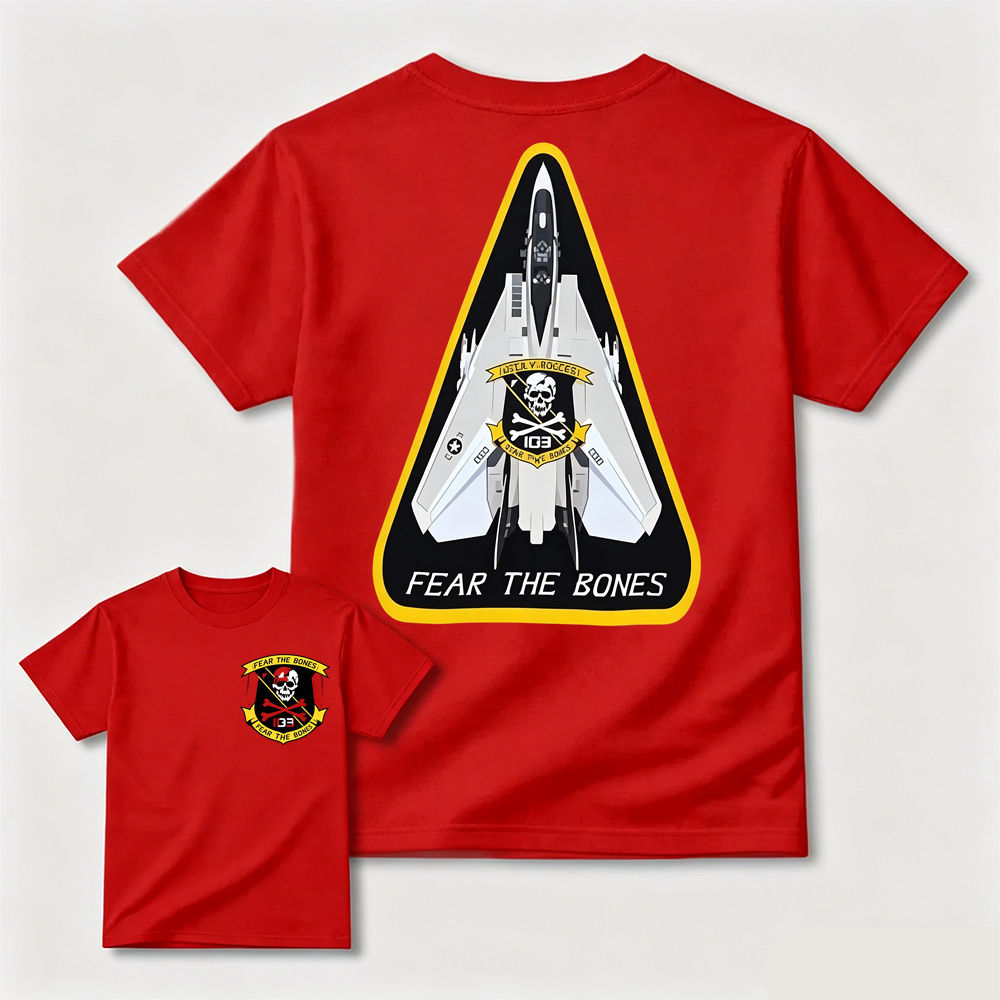 F14 Tomcat VFA-103 Jolly Rogers Skull Crossbones Military Aviation Tee	