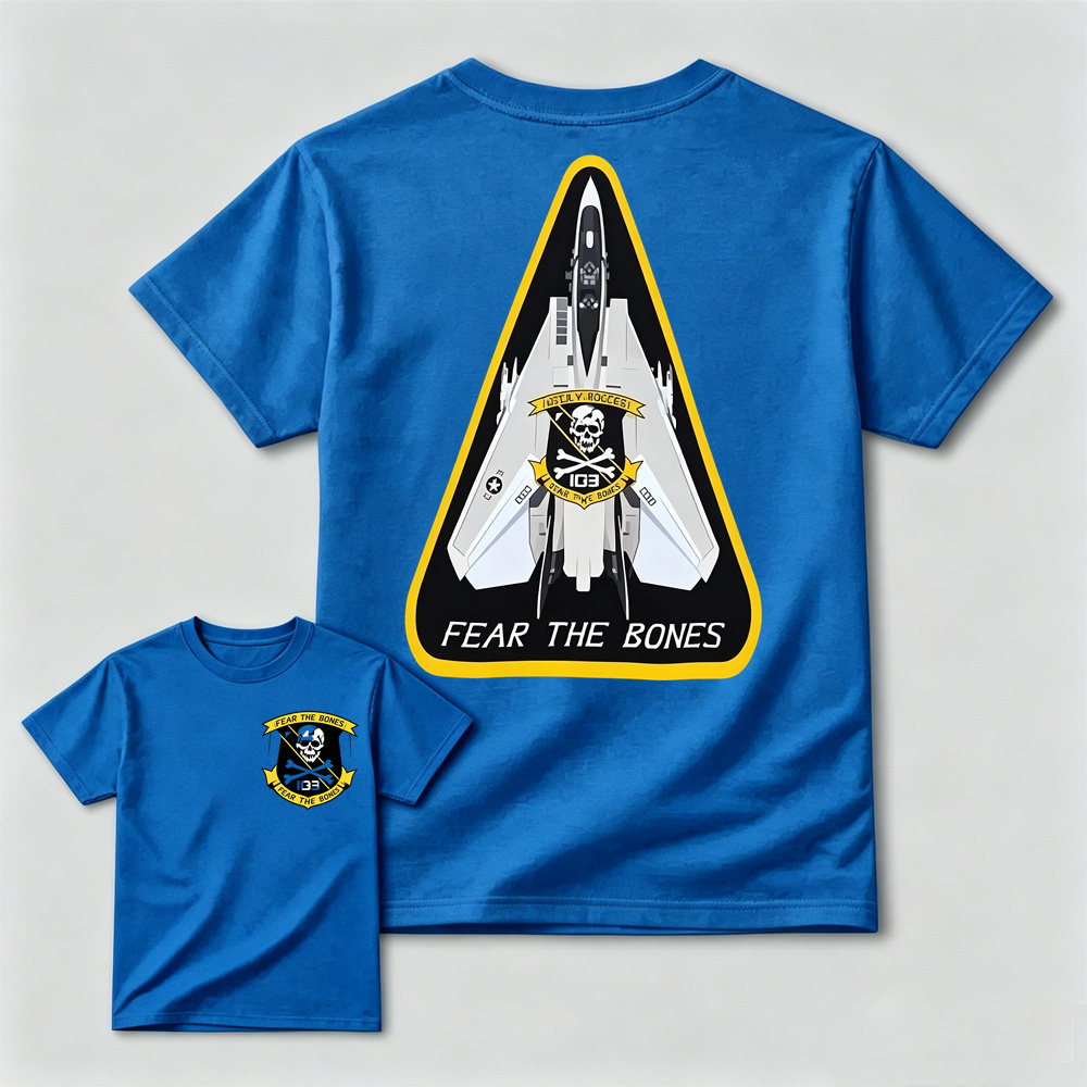 F14 Tomcat VFA-103 Jolly Rogers Skull Crossbones Military Aviation Tee	