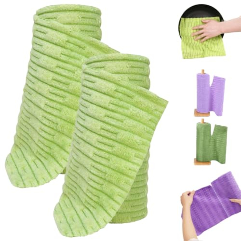 Tearable Microfiber Cleaning Cloth Roll, Reusable Lazy Dish Towels, Super Absorbent Lint‑Free Kitchen Rags for Oil & Furniture