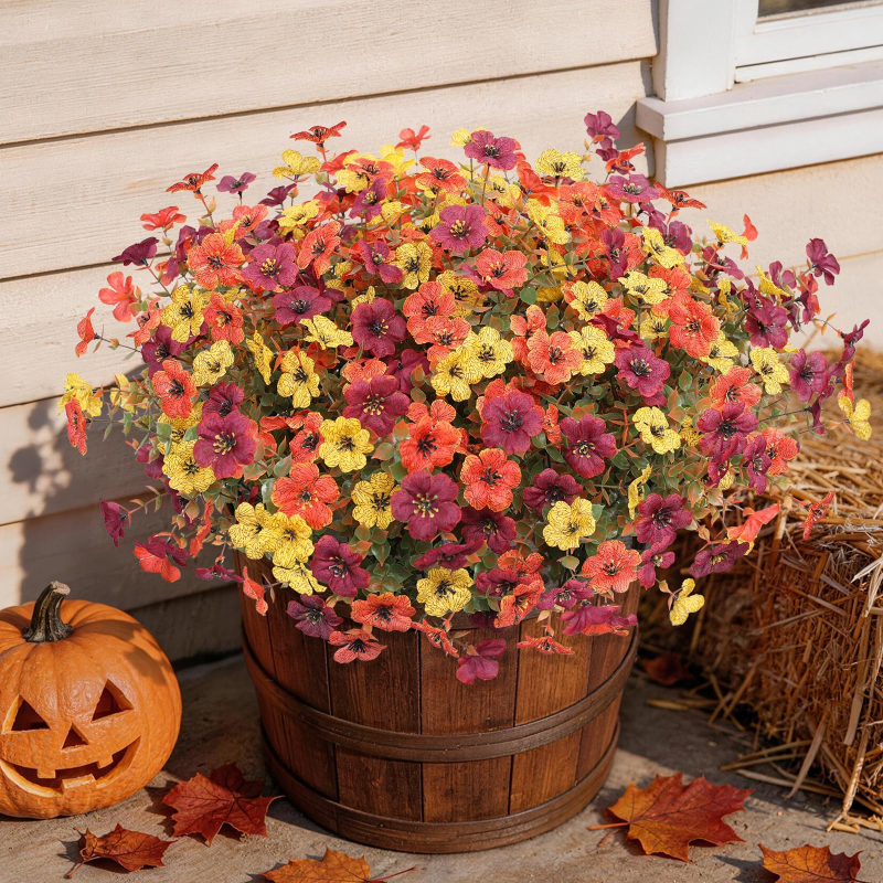 Artificial Silk Fake Flowers 🌺 | Outdoor & Spring Home Decor | Perfect for Halloween Season to Build Spooky Holiday Vibe🎃👻  