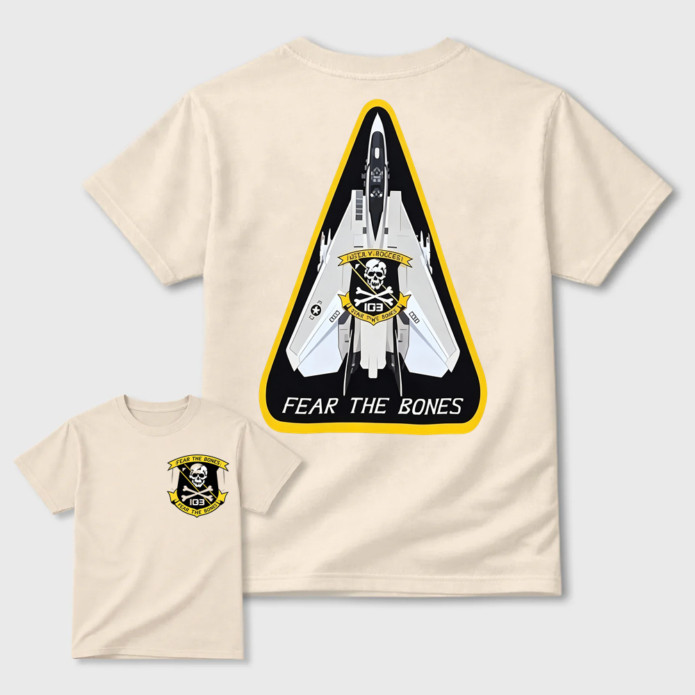 F14 Tomcat VFA-103 Jolly Rogers Skull Crossbones Military Aviation Tee	