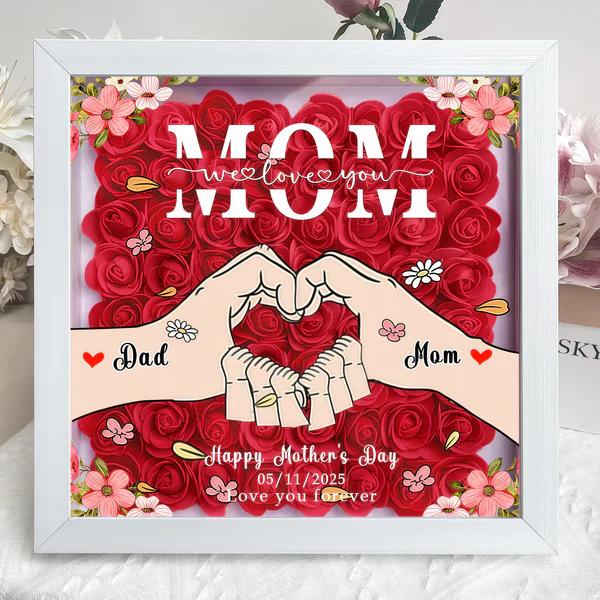 🌸Personalized Mom we love you Flower Shadow Box Mother's Day Gift