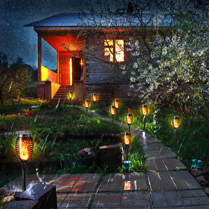 Halloween Outdoor Solar Flickering Flame Torch Lights Waterproof Garden Yard Pathway Decor	SKAZ018