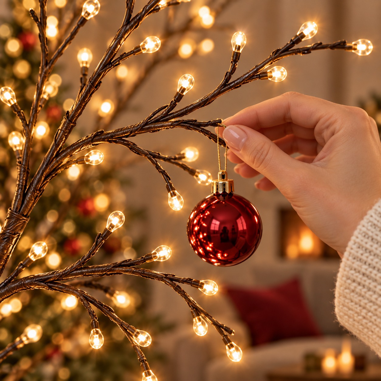 Enchanted Willow Vine Christmas Lights | 8 Lighting Modes, Warm White Glow for Holiday Wall Decor