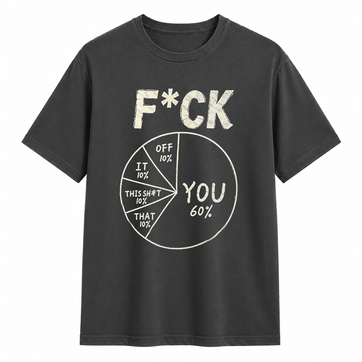Funny Pie Chart 60% You Sarcastic Offensive Humor Vintage Distressed T-Shirt	