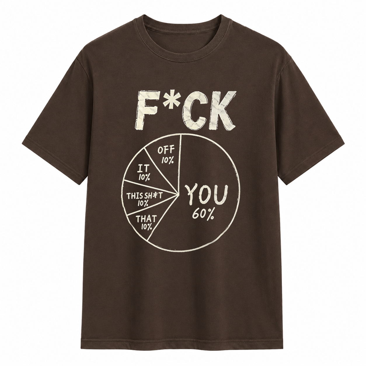 Funny Pie Chart 60% You Sarcastic Offensive Humor Vintage Distressed T-Shirt	
