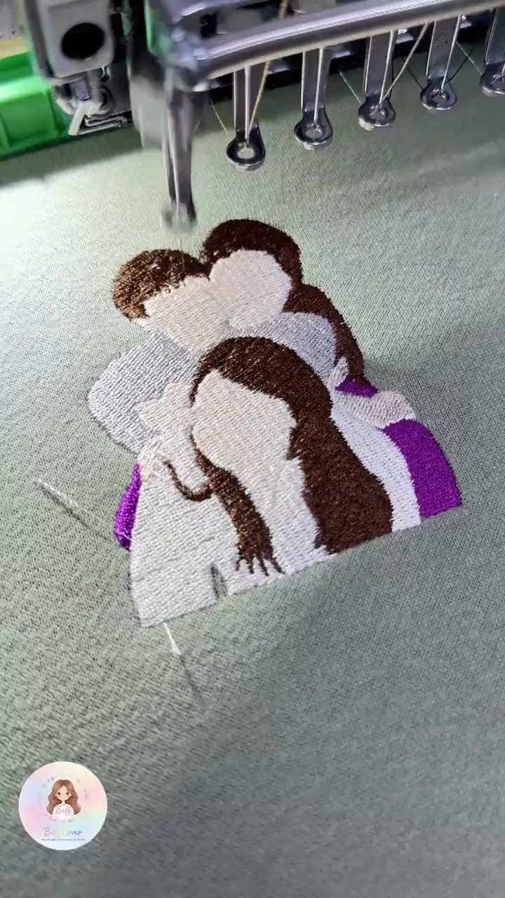 Custom Embroidered Mom Portrait Sweatshirt Mother's Day Gift Idea