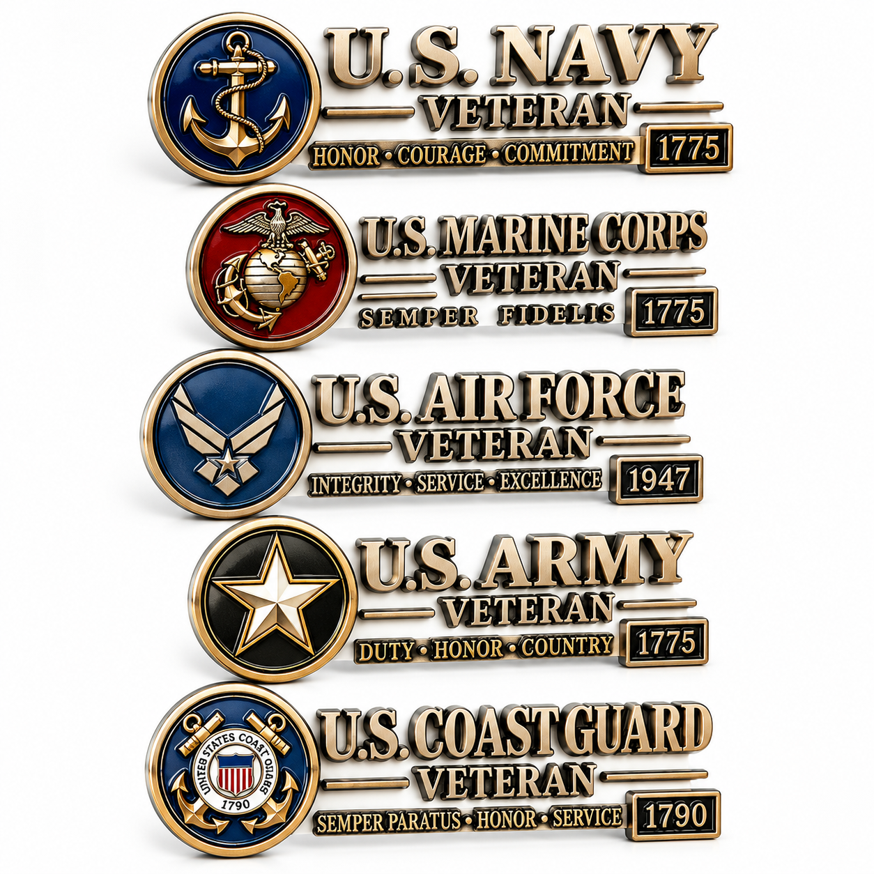 🔥 3D Metal Veteran Honor Auto Badge 🔥