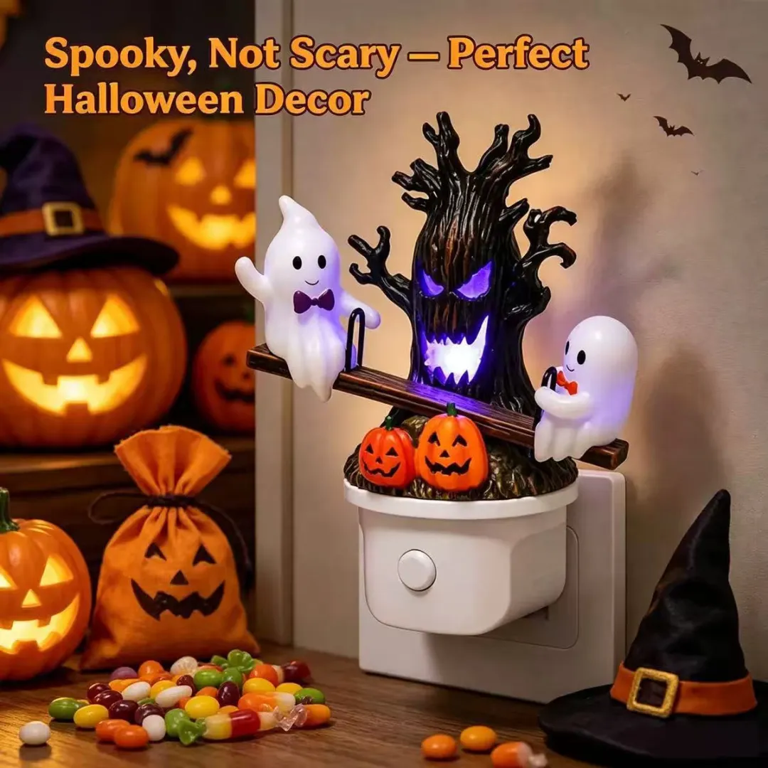 🔥HOT SALE UP TO 49% OFF 🎃👻 Animated Seesaw Ghost Plug-In LED Night Light