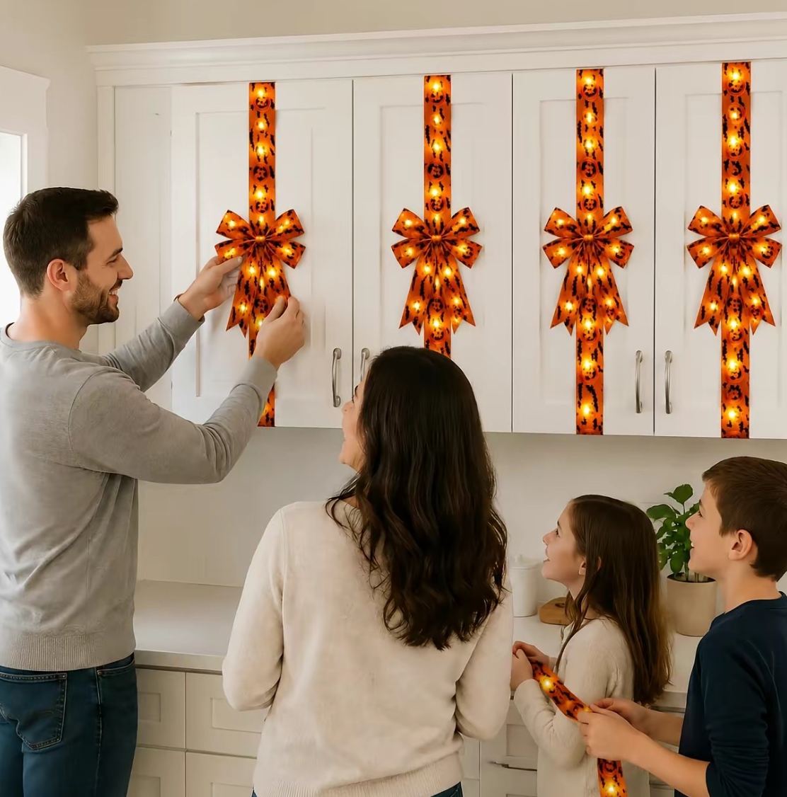 Light Up Halloween LED Bow Decoration	