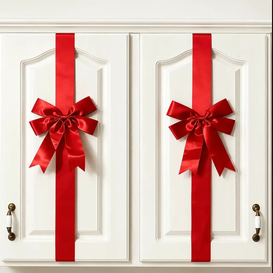 Christmas Velvet Cabinet Bow