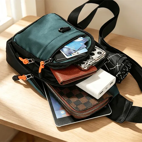 Multipurpose Sling Crossbody Bag, Lightweight Travel Hiking Daypack Casual Chest Fanny Pack L0H1