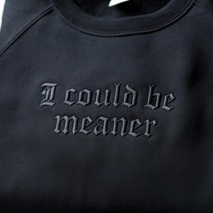 I Could Be Meaner Embroidered Sweatshirt: Spicy Attitude, Confident Style