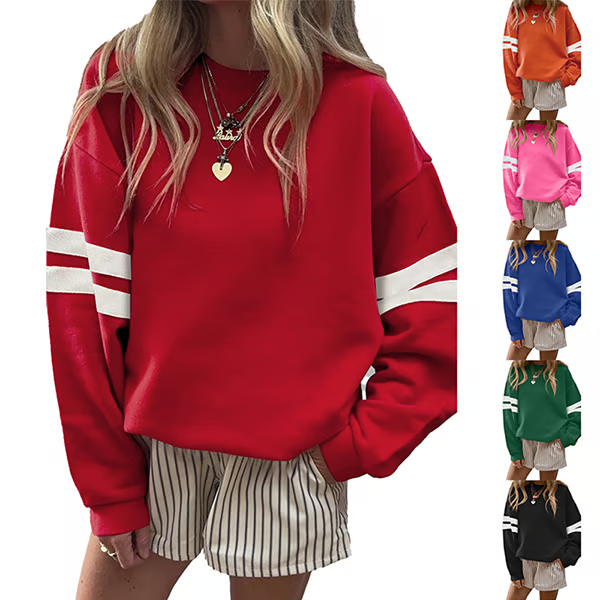 Double-Stripe Game Day Sweatshirt – Sporty, Cozy & Totally Trendy