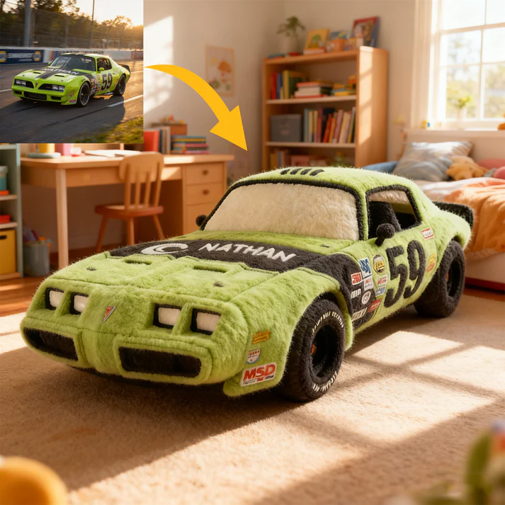 Custom 3D Vehicle Plush Pillow – Full Image Upload & Fully Customizable Vehicle Design