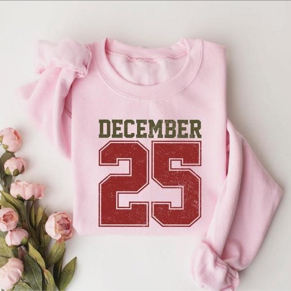 Retro Christmas Sweatshirt : December 25 Shirt, Festive Holiday Sweater
