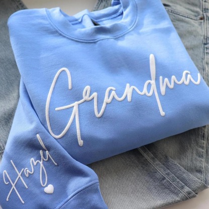 Personalized Grandma Puff Sweatshirt