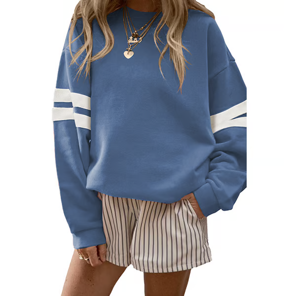 Double-Stripe Game Day Sweatshirt – Sporty, Cozy & Totally Trendy
