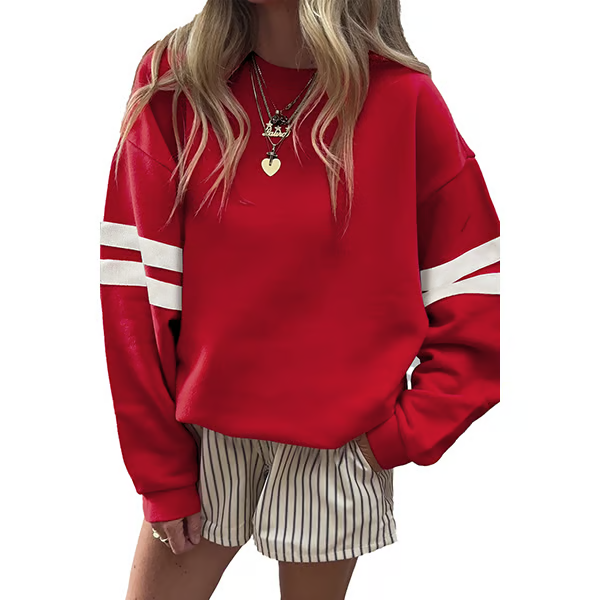 Double-Stripe Game Day Sweatshirt – Sporty, Cozy & Totally Trendy