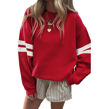 Double-Stripe Game Day Sweatshirt – Sporty, Cozy & Totally Trendy