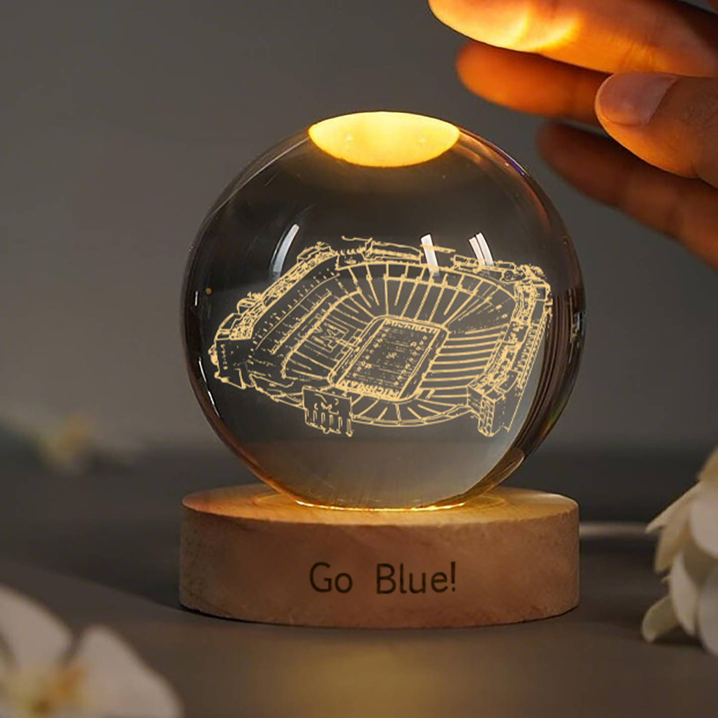 Beaver Stadium 3D Spherical Crystal Lamp