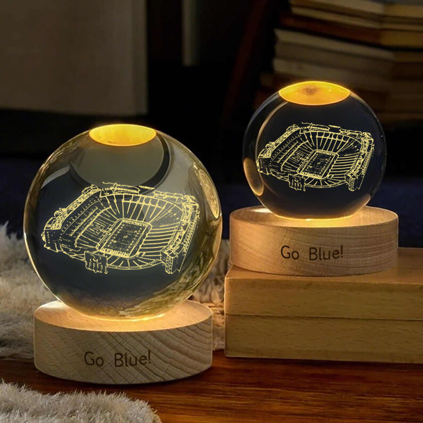 Michigan Stadium 3D Spherical Crystal Lamp