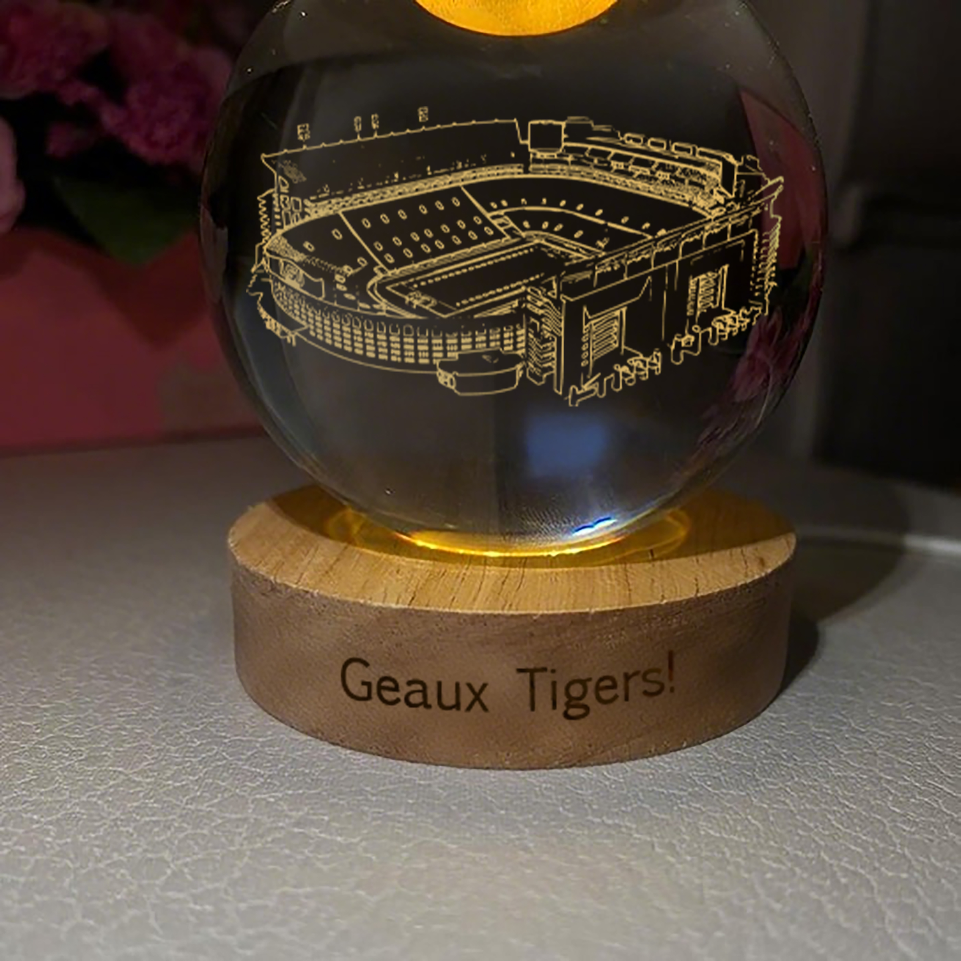 Tiger Stadium 3D Spherical Crystal Lamp