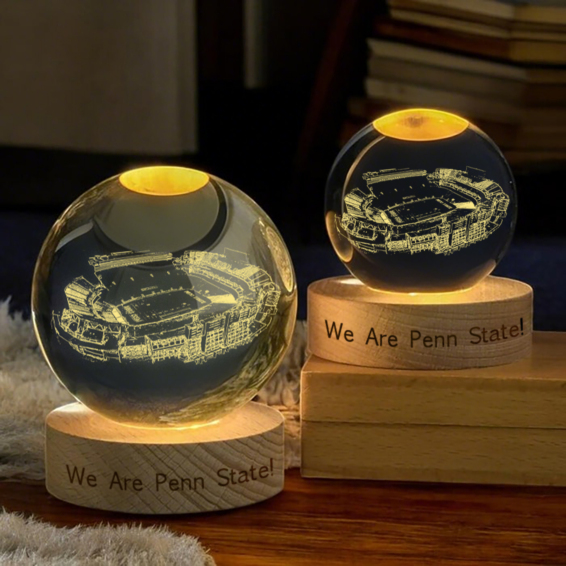Beaver Stadium 3D Spherical Crystal Lamp