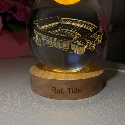 Bryant-Denny Stadium 3D Spherical Crystal Lamp